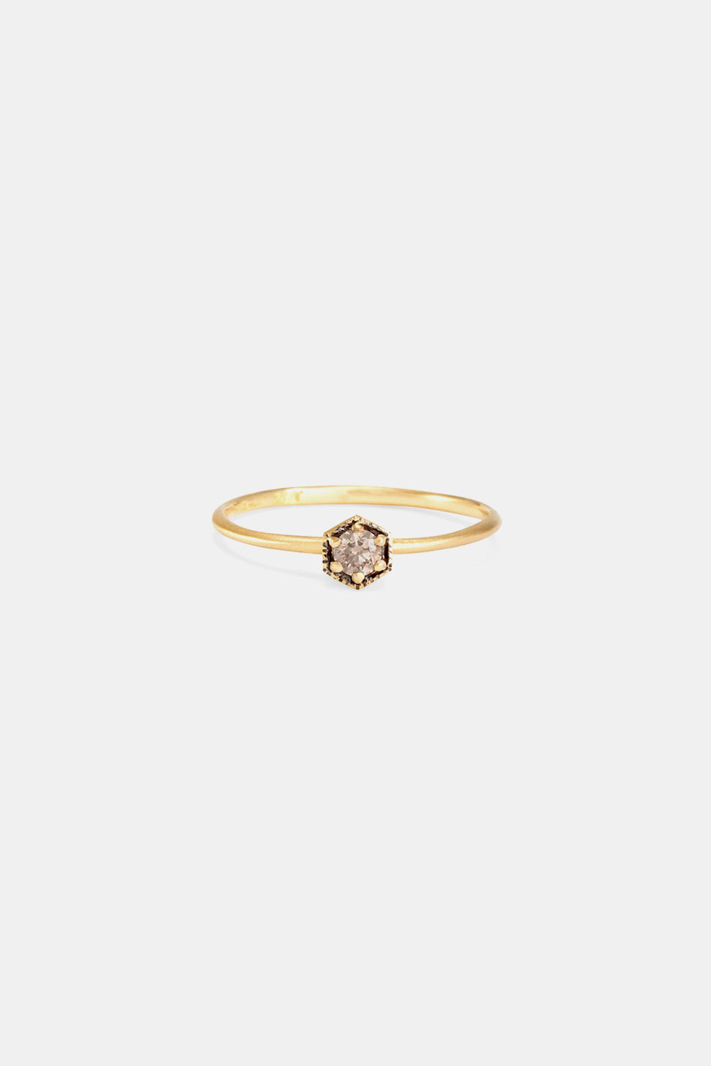 Satomi Kawakita 18K Brown Diamond Hexagon Ring