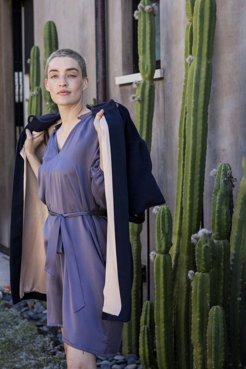 Sadie Alpaca Wool Coat In Midnight