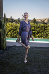 Tynan Sueded Silk Charmeuse Dress in Dusk