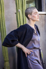 Sadie Alpaca Wool Coat In Midnight