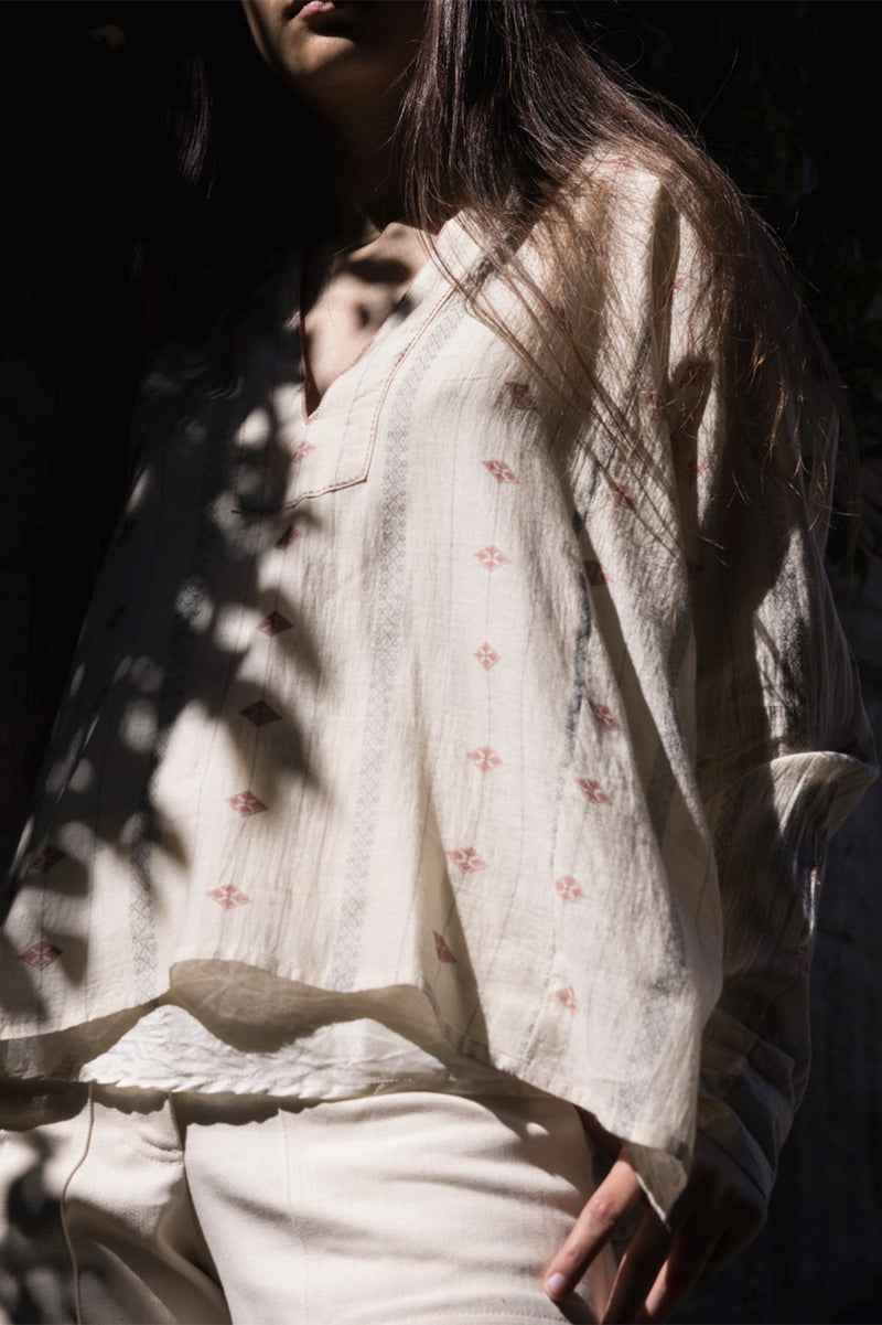 Aarika Hand-stitched Khadi Silk Cotton Top