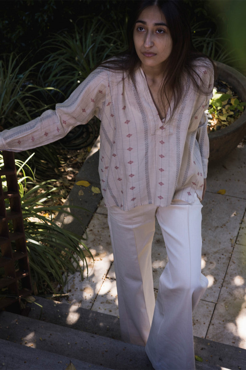 Aarika Hand-stitched Khadi Silk Cotton Top