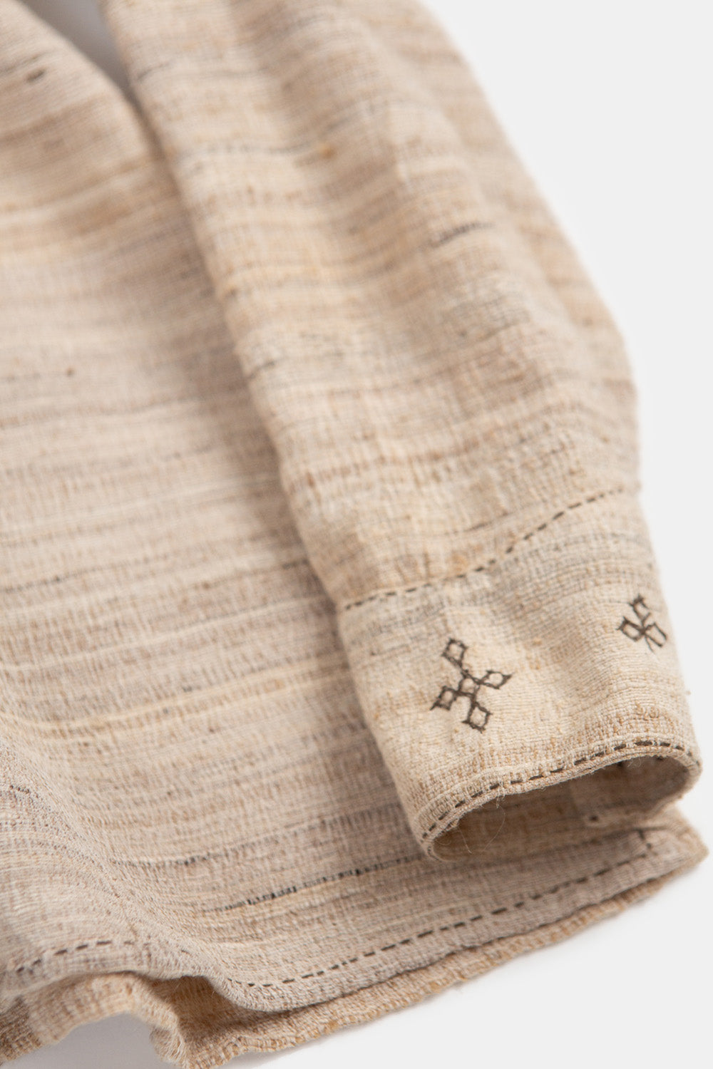 Aarika Silk Linen Embroidered Top in Sandstone