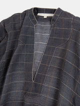 Aarika Khadi Silk Cotton Top in Windowpane