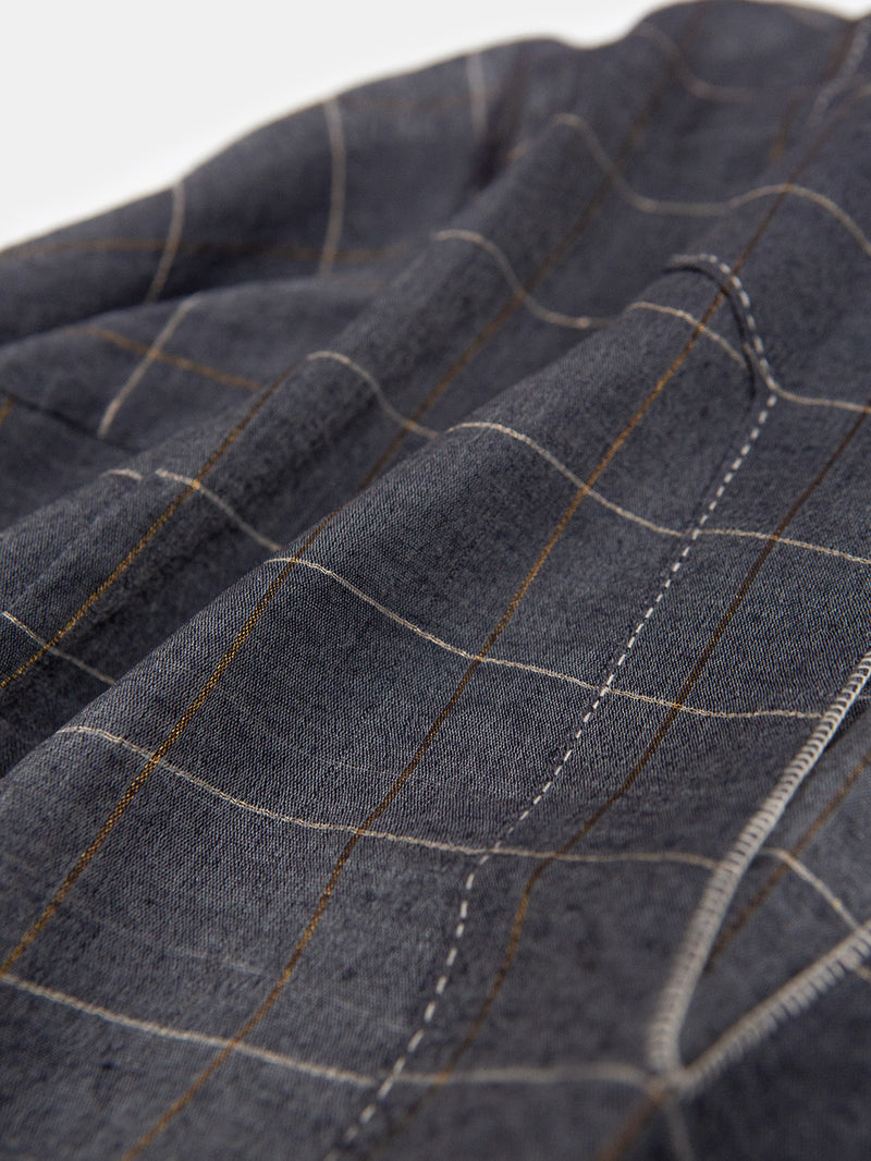 Aarika Khadi Silk Cotton Top in Windowpane