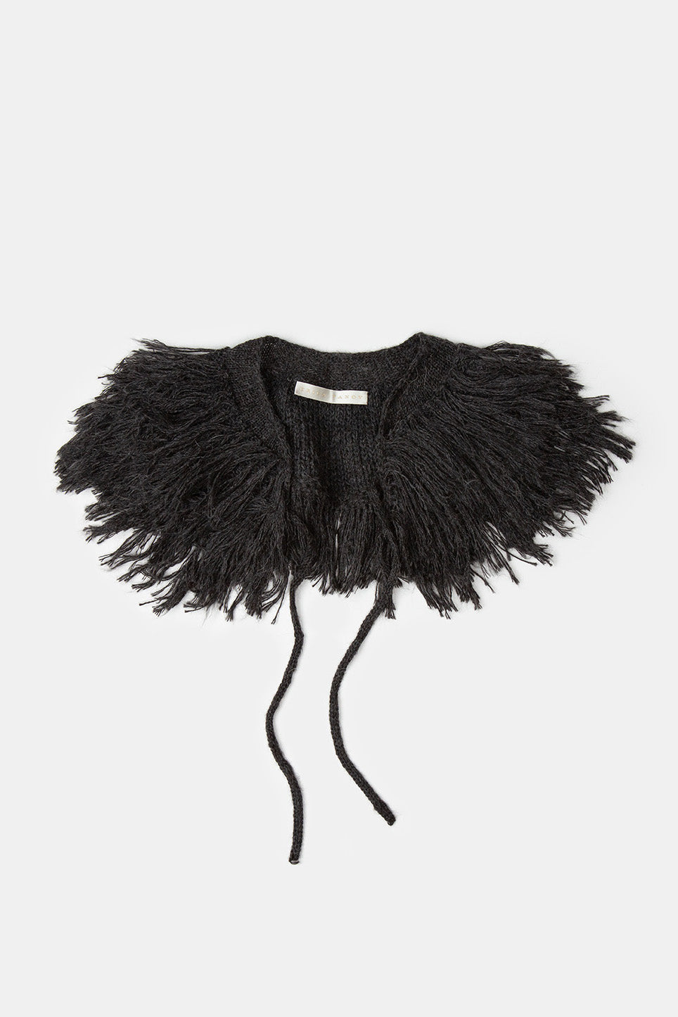 Alpaca Fringe Collar in Charcoal