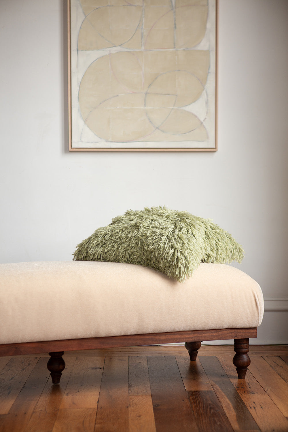 Baby Alpaca Shag Pillow in Celadon
