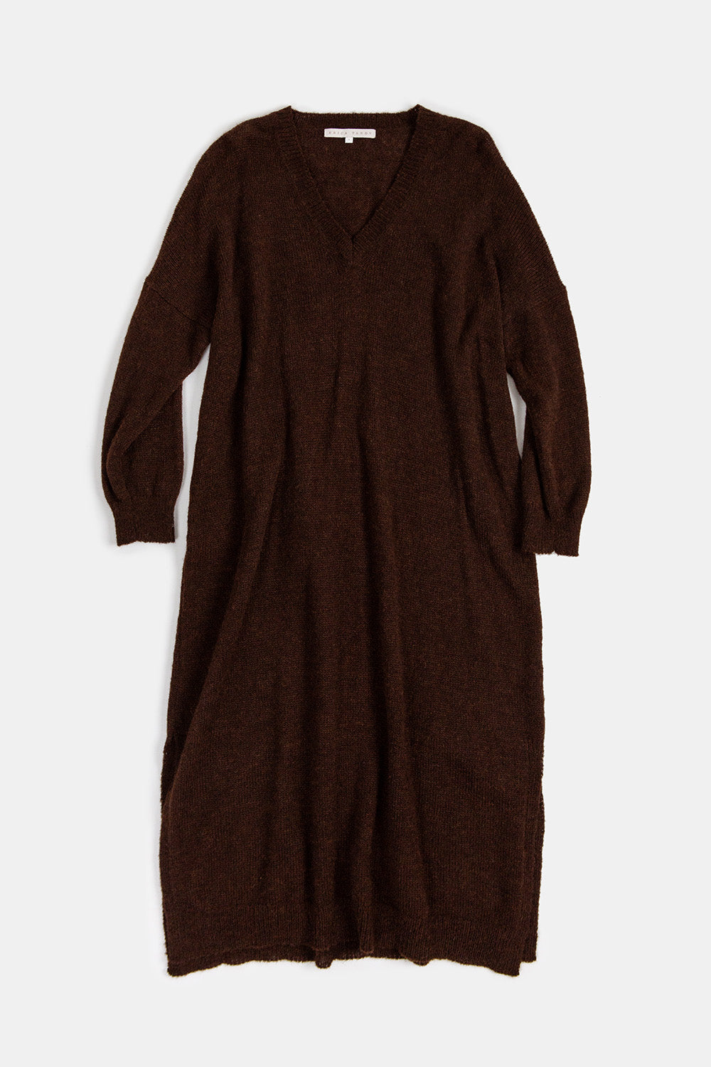 Annabelle Alpaca Wool Silk Sweater Dress in Nocino
