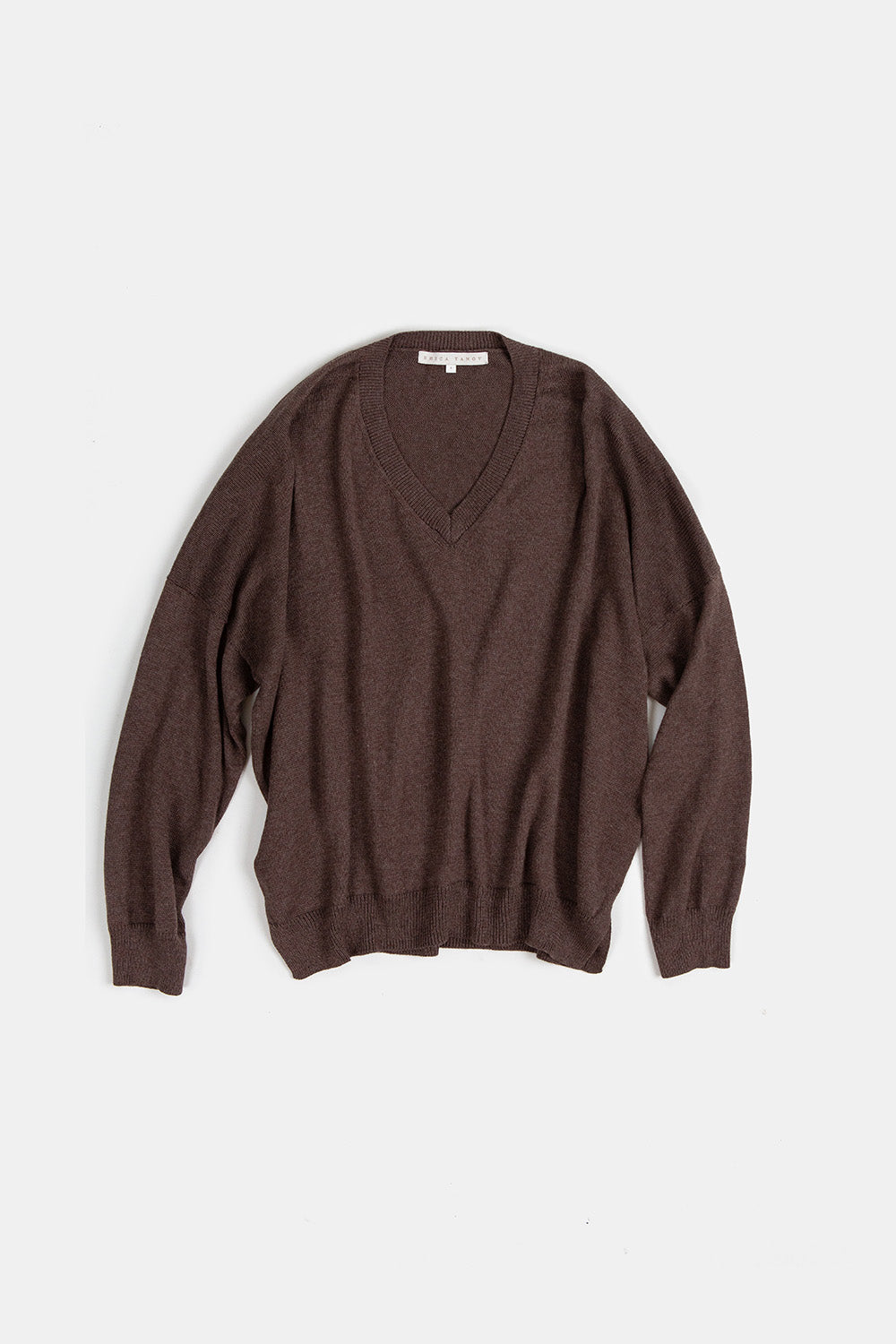 Anna Pima Cotton V Neck in Driftwood