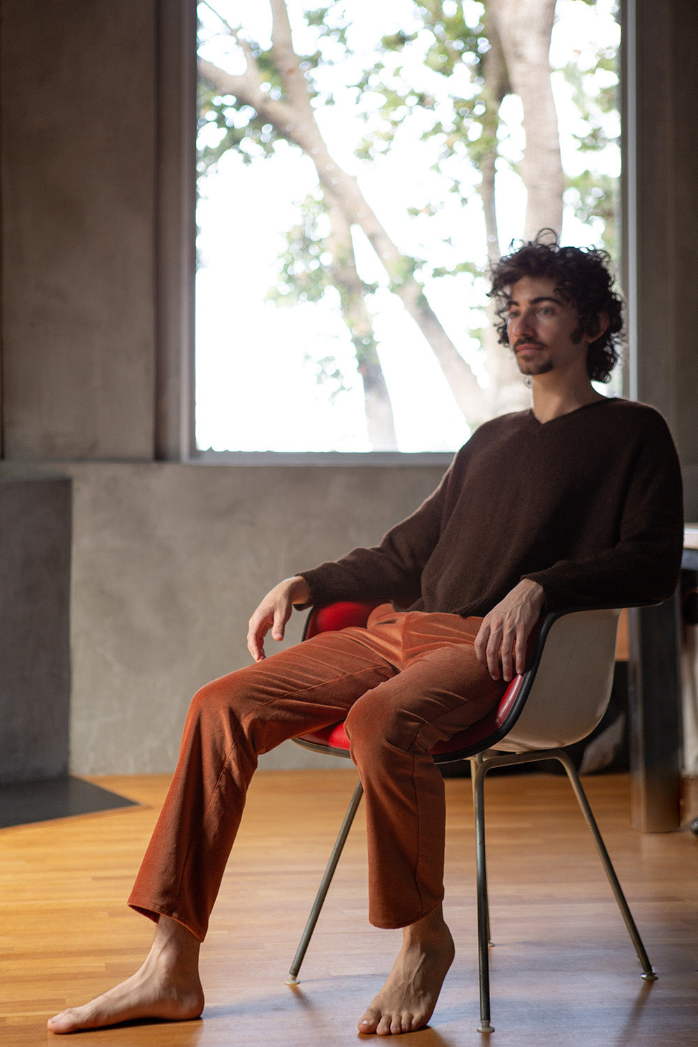Hudson Cotton Velvet Pant In Cinnamon