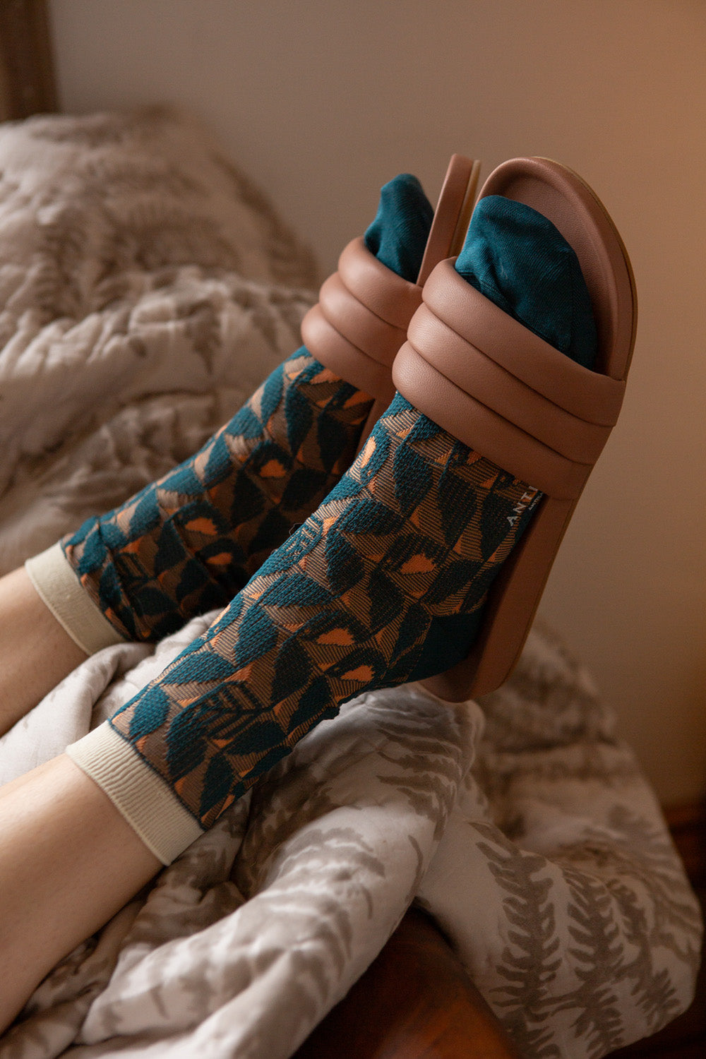 Antipast Bird Walk Socks in Turquoise