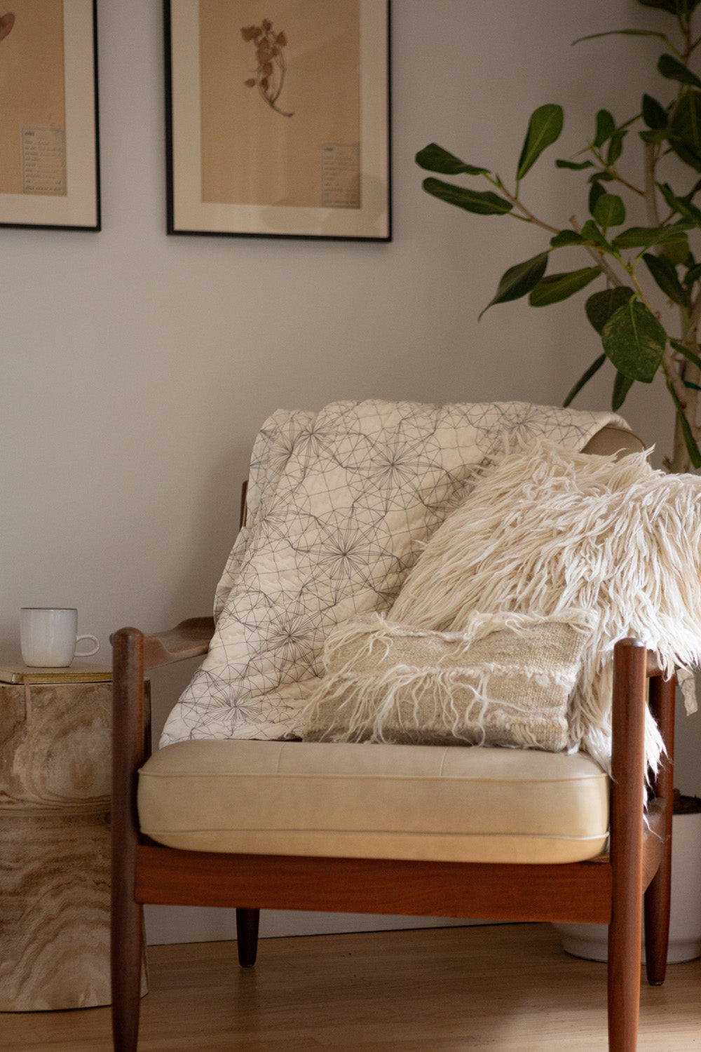 Cotton Hand-stitched Travel Quilt In Lena Wolff 'Drawn Star'