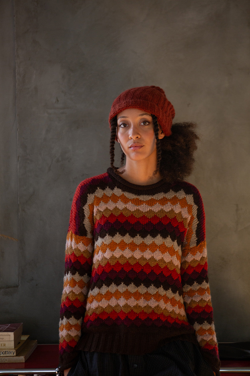 Alpaca Wool Beanie in Goji