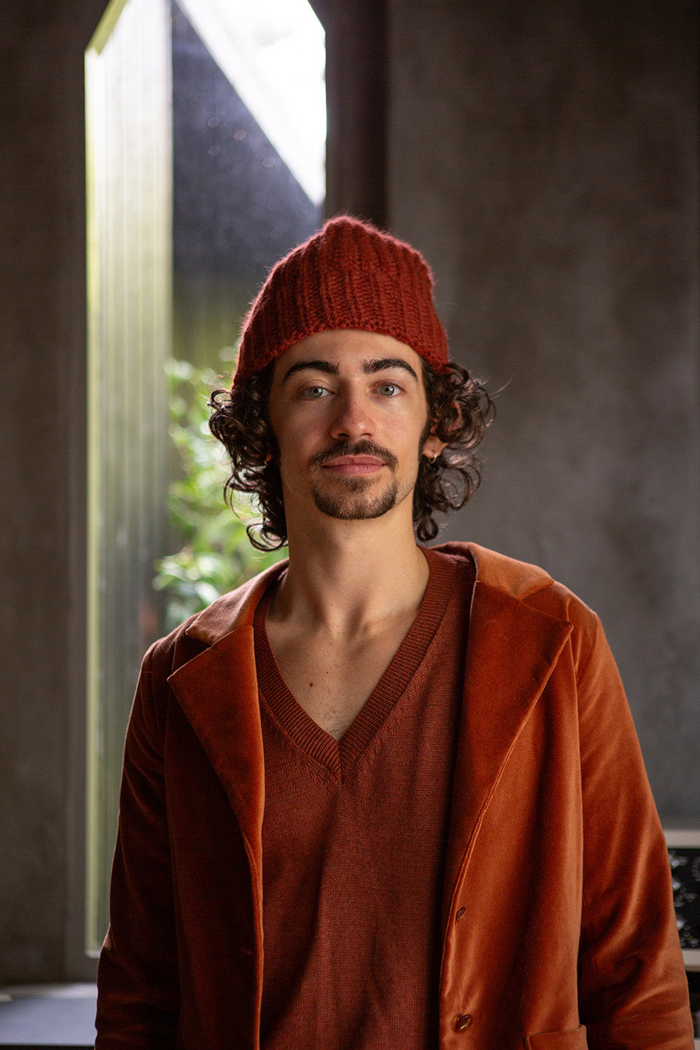 Alpaca Wool Beanie in Goji
