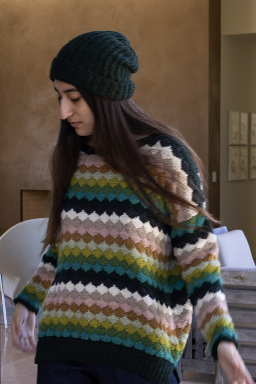 Alpaca Beanie in Dark Spruce