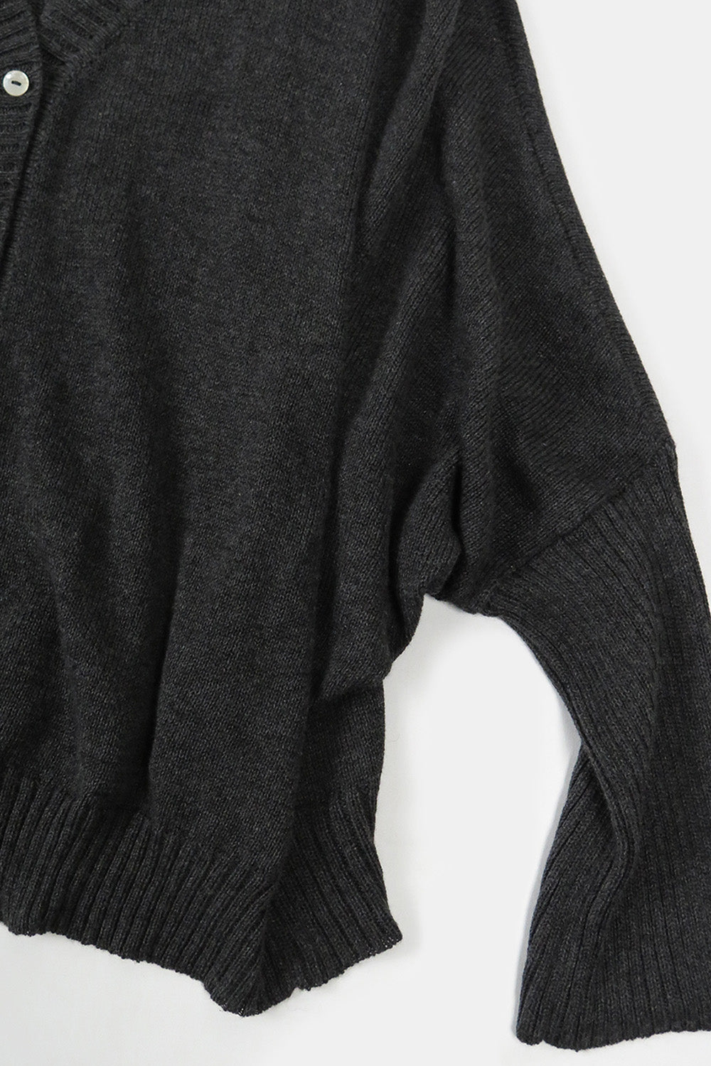 Erica Tanov | Pima Cotton Box Cardigan - Charcoal