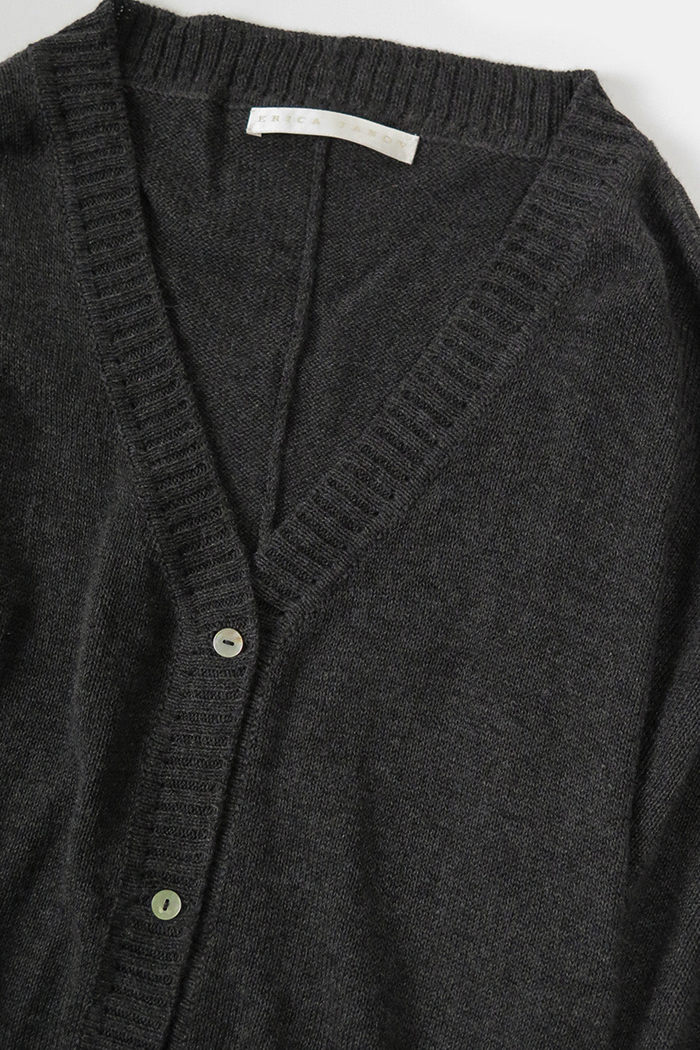 Erica Tanov | Pima Cotton Box Cardigan - Charcoal