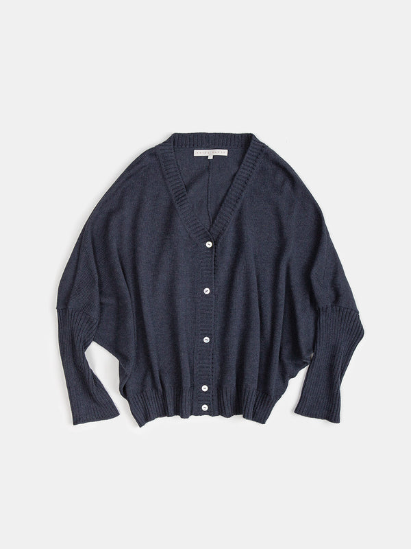 Pima Cotton Box Cardigan in Aegean
