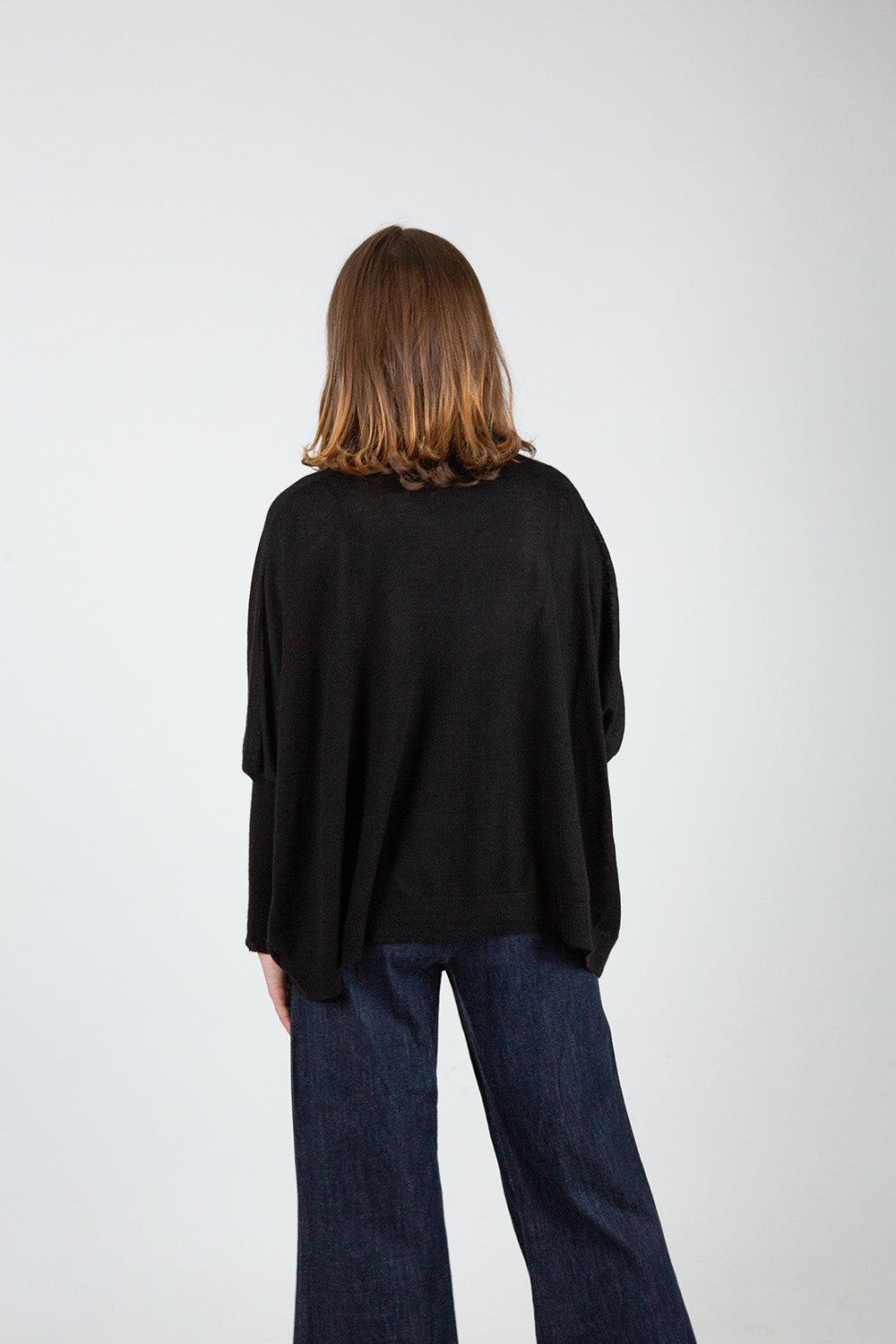 Cashmere Box Cardigan in Onyx