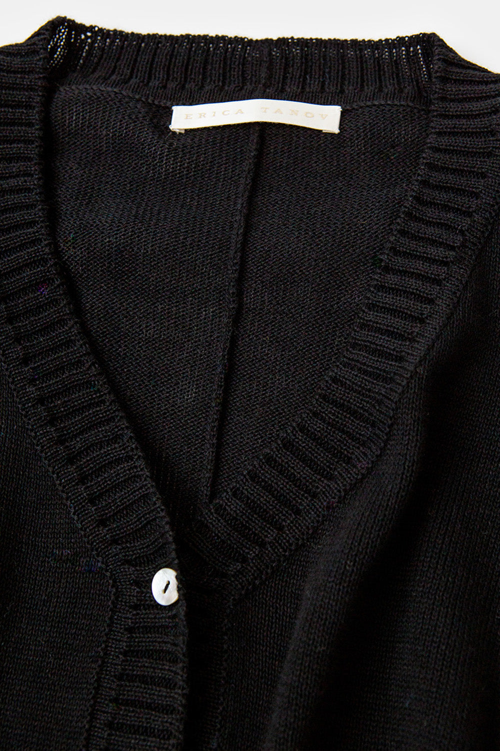Pima Cotton Box Cardigan in Black