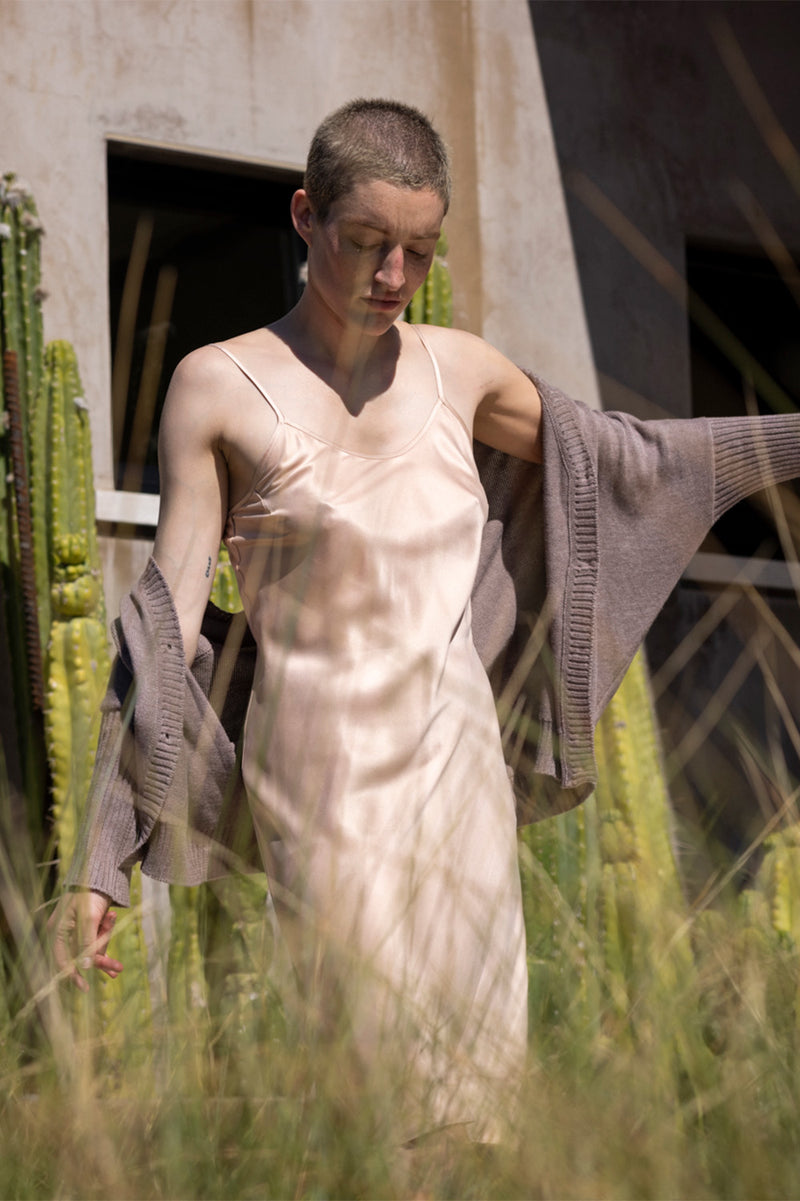 Pima Cotton Box Cardigan in Haze