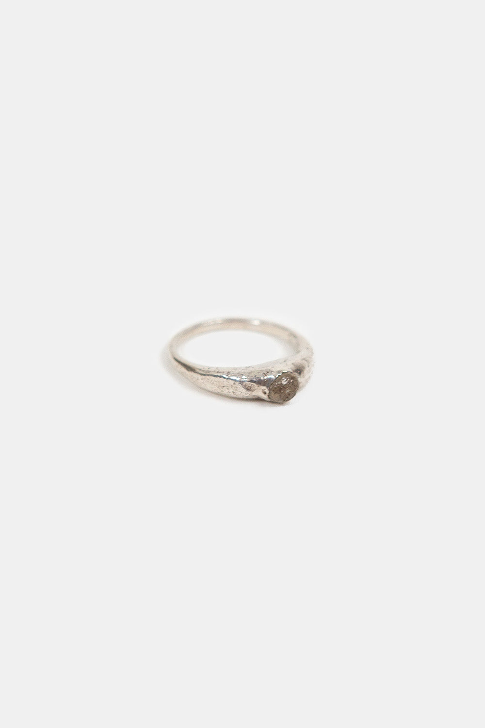 Canoa Oval Sterling Silver and Ceramic Signet Ring