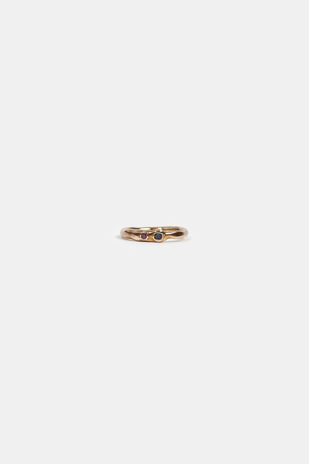 Carina Schott Thin Ruby and Sapphire Bronze Ring