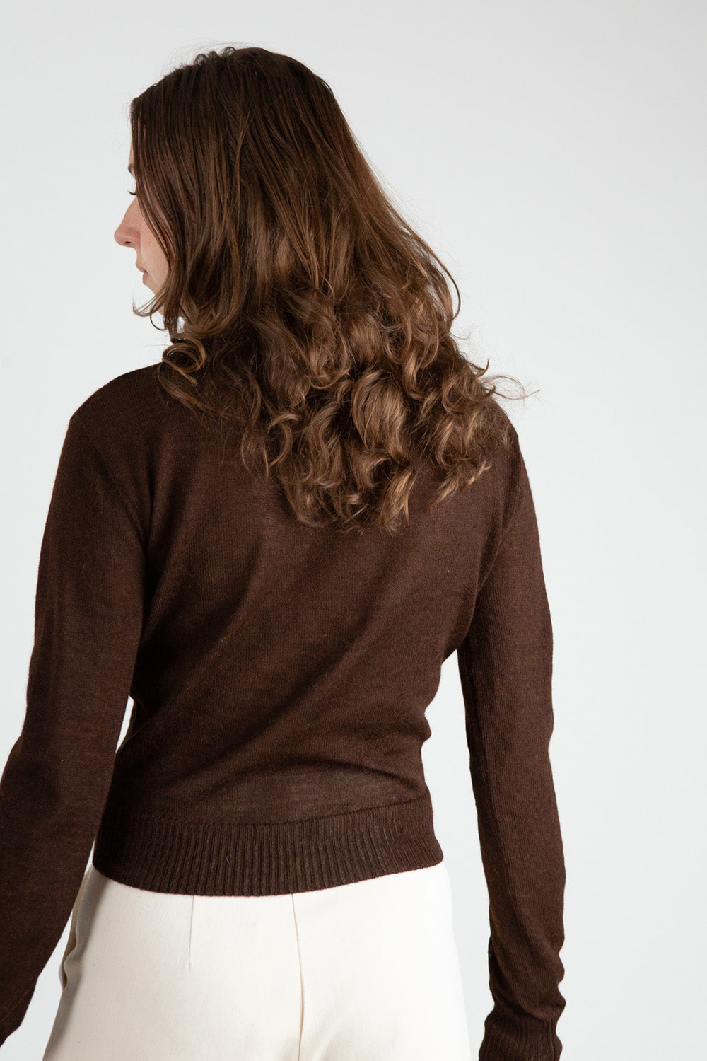 Alpaca Classic Cardigan in Nocino