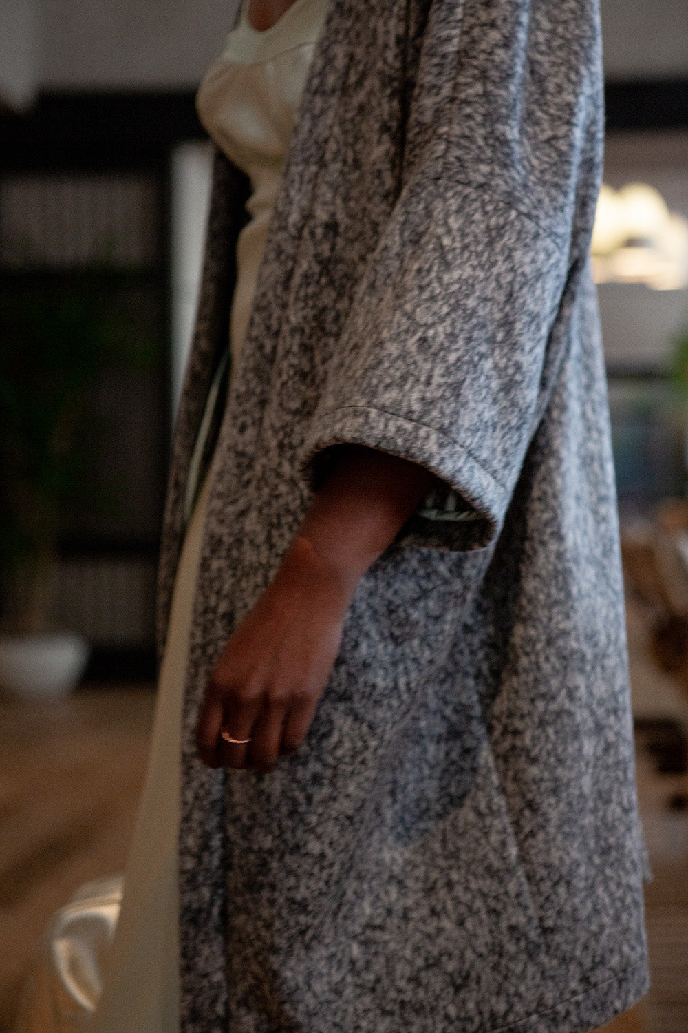 Clyde Cashmere Wool Coat In Carrara