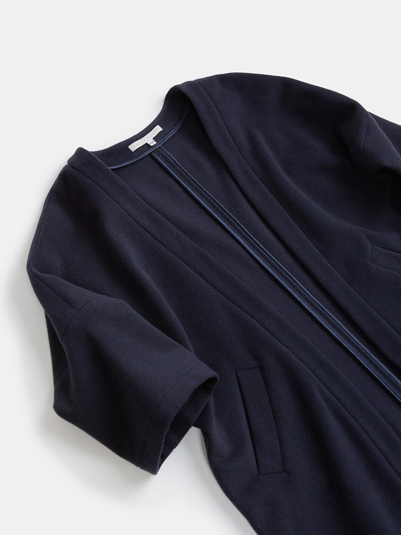 Clyde Cashmere Wool Coat in Midnight
