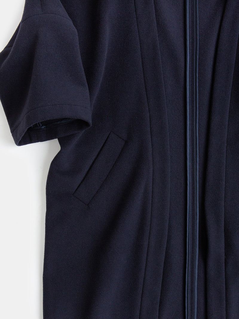 Clyde Cashmere Wool Coat in Midnight