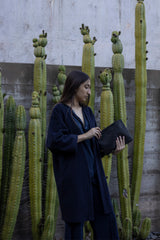 Clyde Cashmere Wool Coat in Midnight