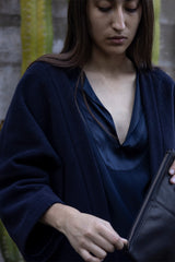 Clyde Cashmere Wool Coat in Midnight
