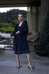 Clyde Cashmere Wool Coat in Midnight