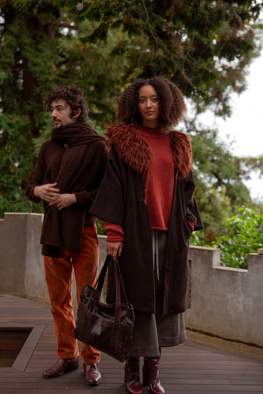 Clyde Alpaca Wool Coat In Nocino