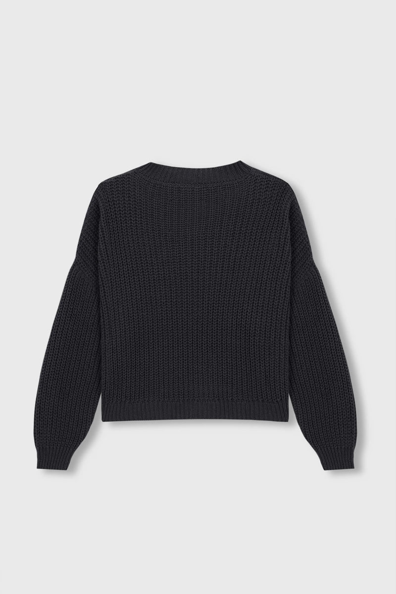 Cordera Cotton Cropped Sweater In Anthracite