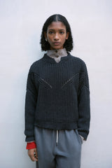 Cordera Cotton Cropped Sweater In Anthracite