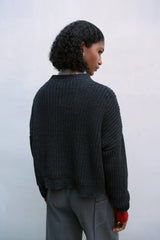 Cordera Cotton Cropped Sweater In Anthracite