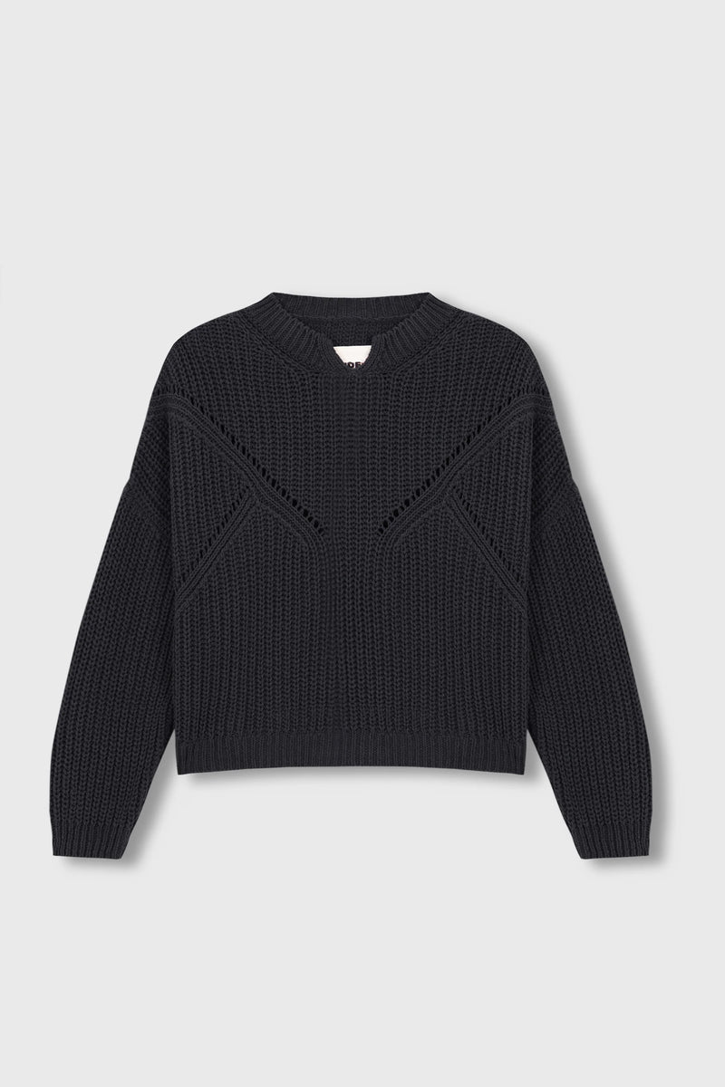 Cordera Cotton Cropped Sweater In Anthracite