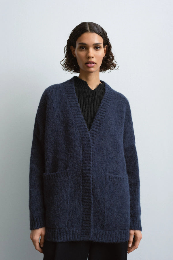 Cordera Baby Alpaca Cardigan In Navy