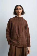 Cordera Cotton Cable Sweater In Madera