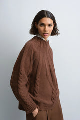 Cordera Cotton Cable Sweater In Madera