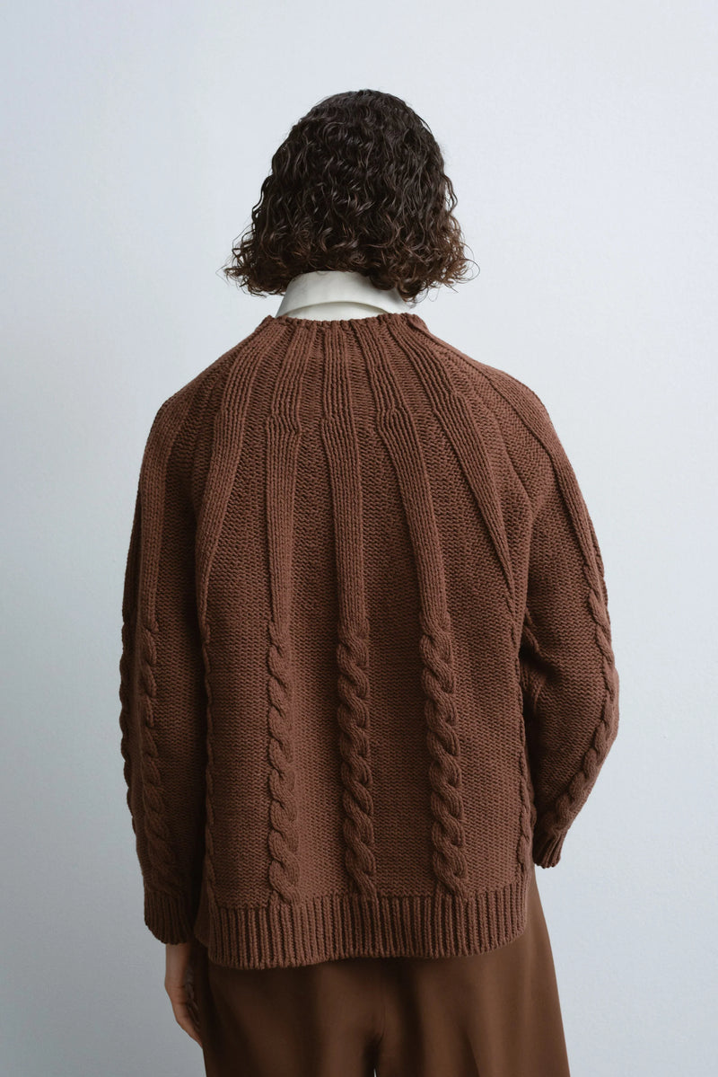 Cordera Cotton Cable Sweater In Madera