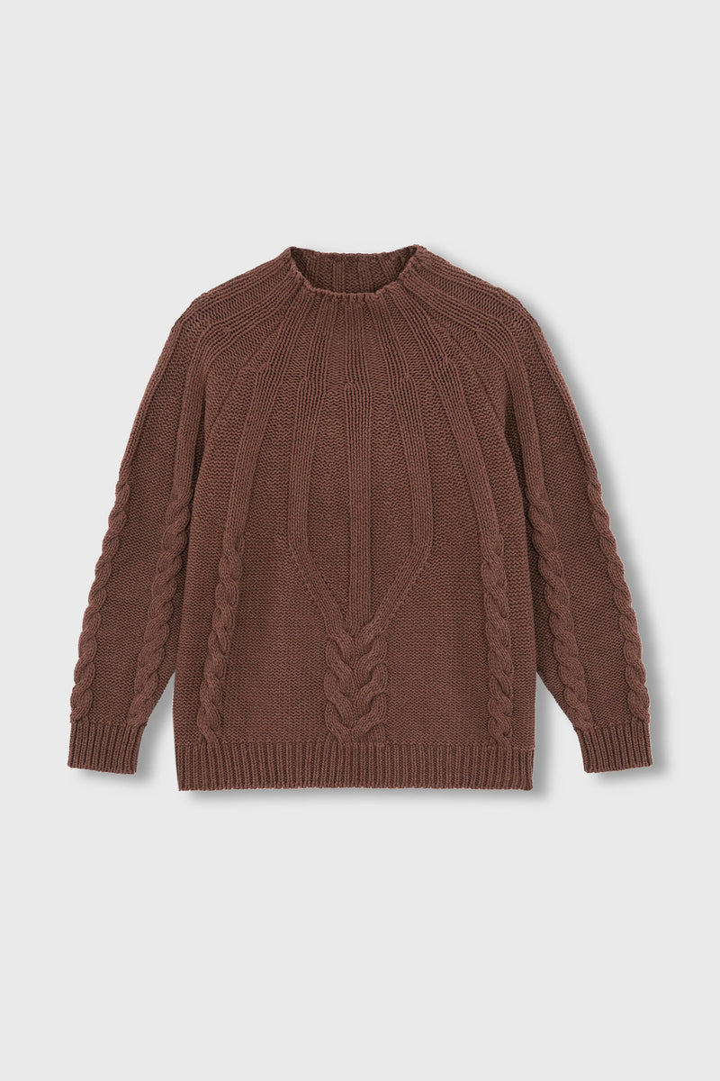 Cordera Cotton Cable Sweater In Madera