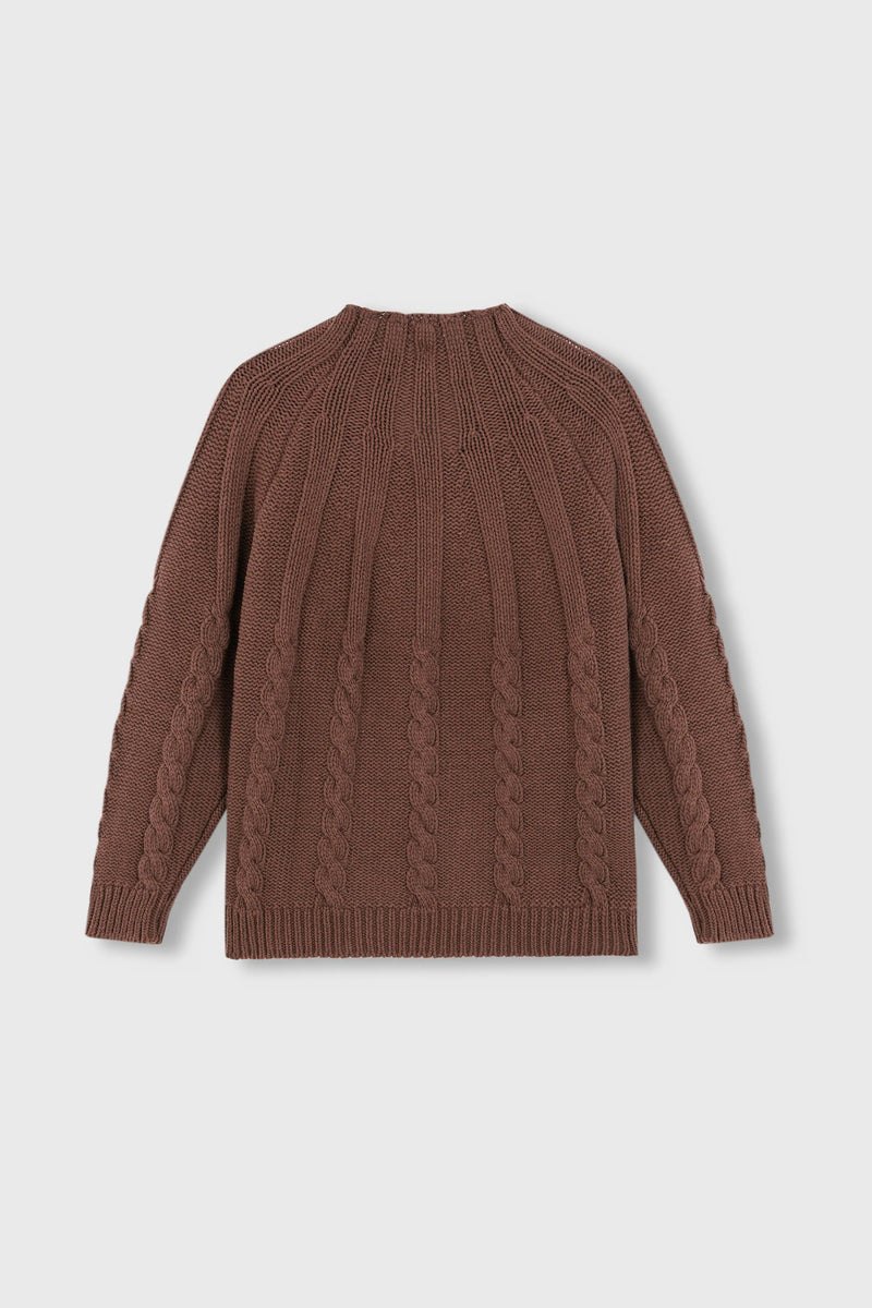 Cordera Cotton Cable Sweater In Madera