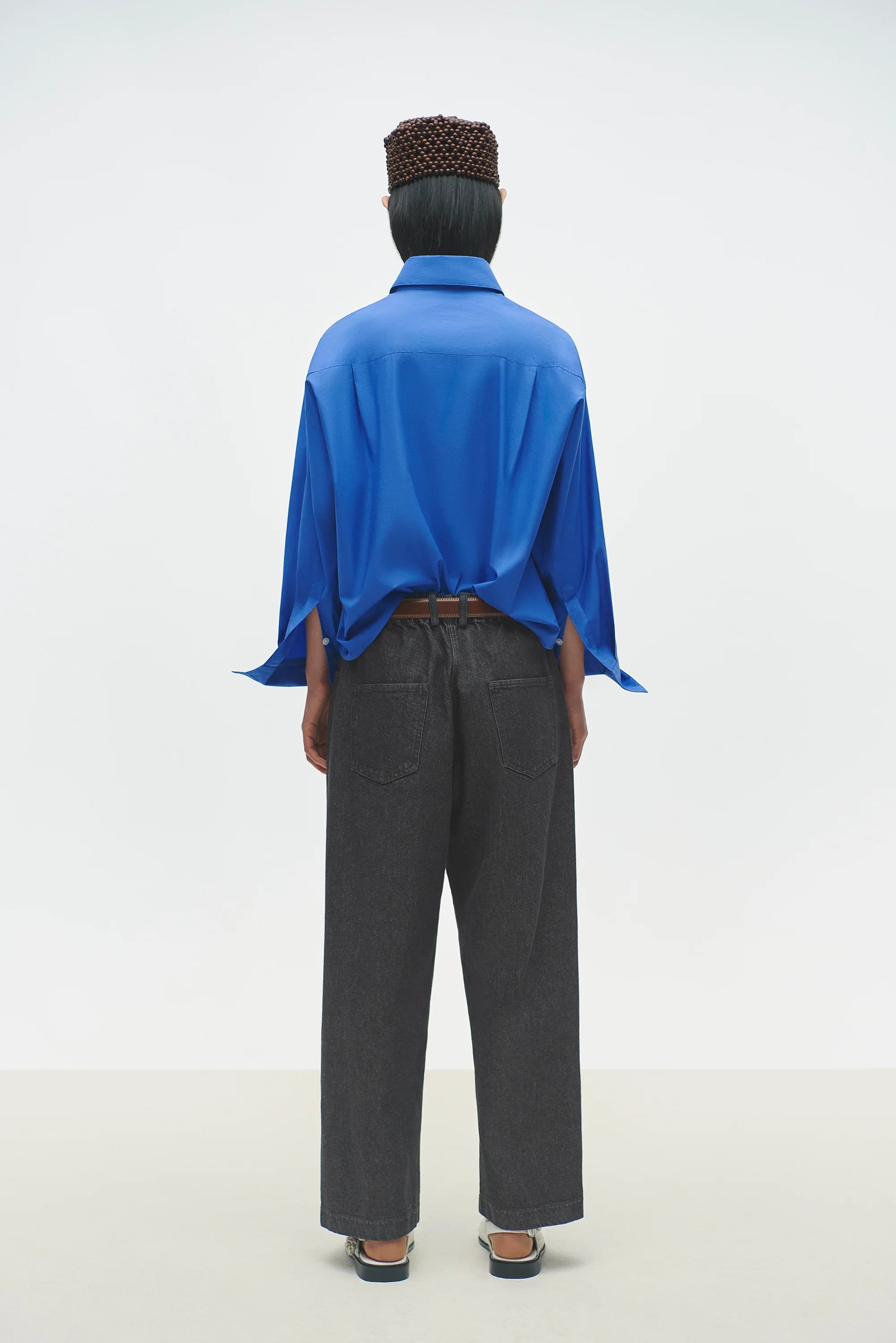 Cordera Denim Straight Pants in Black