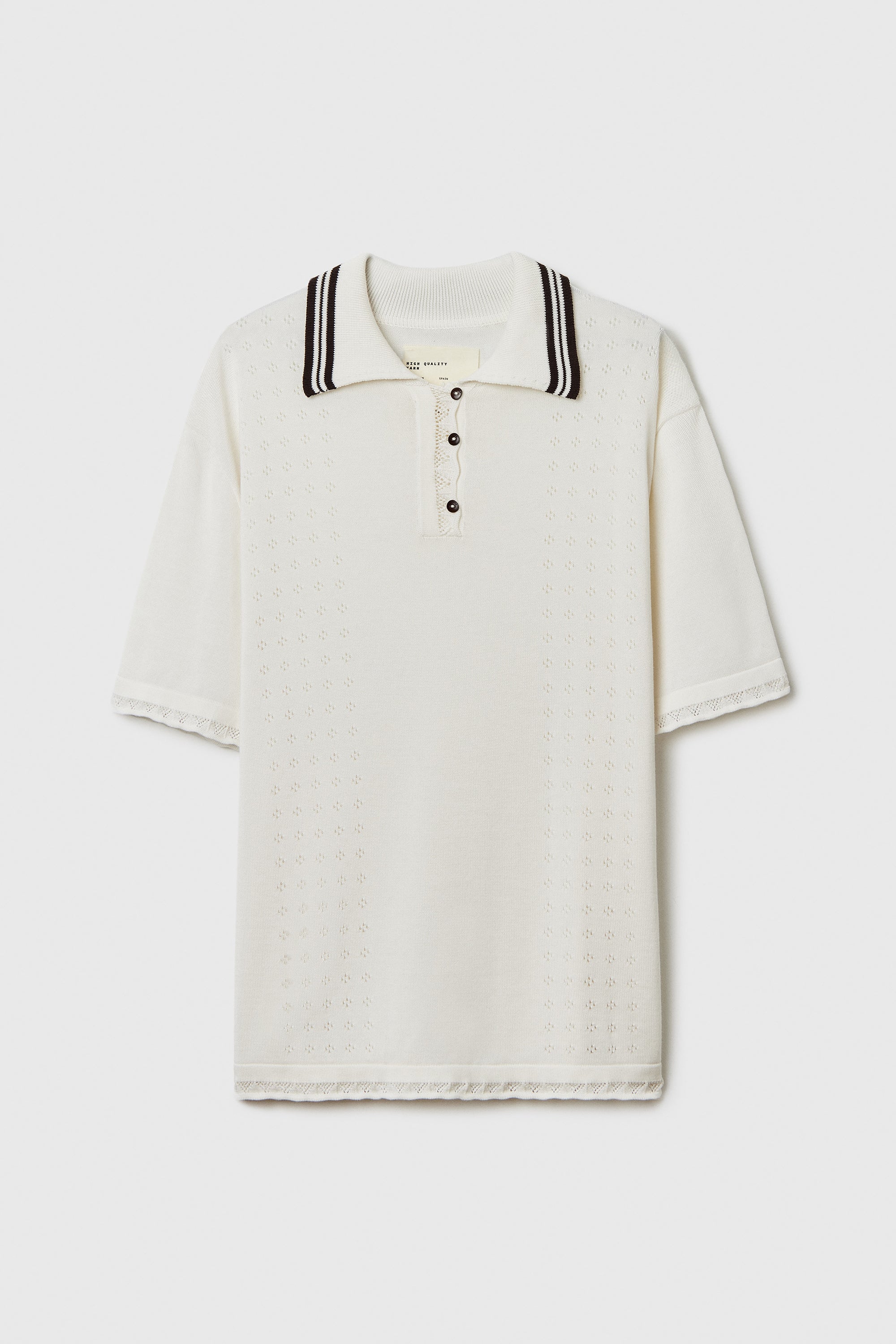 Cordera Organic Cotton Pointelle Polo in Natural