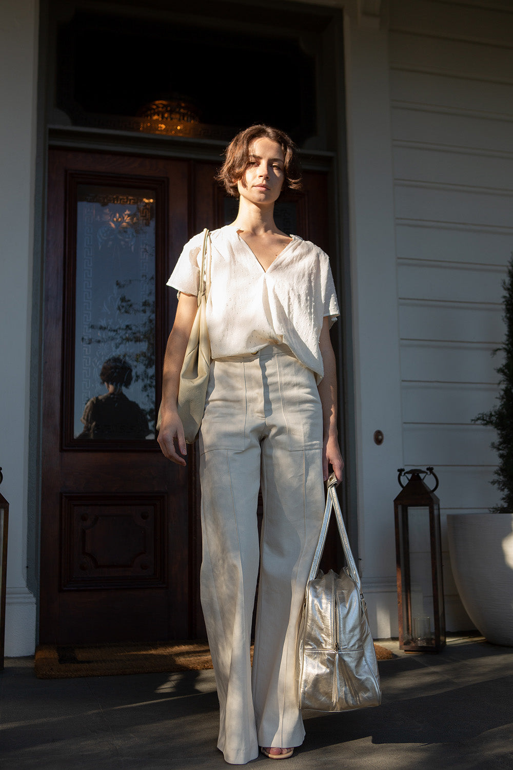 Darby Cotton Canvas Pants In Natural