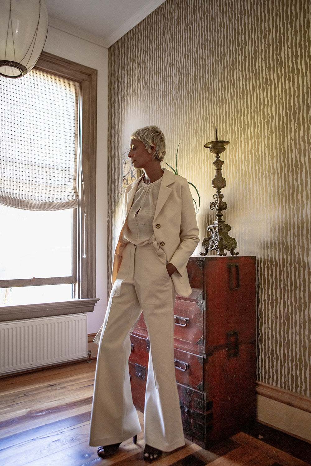 Darby Cotton Canvas Pants in Natural