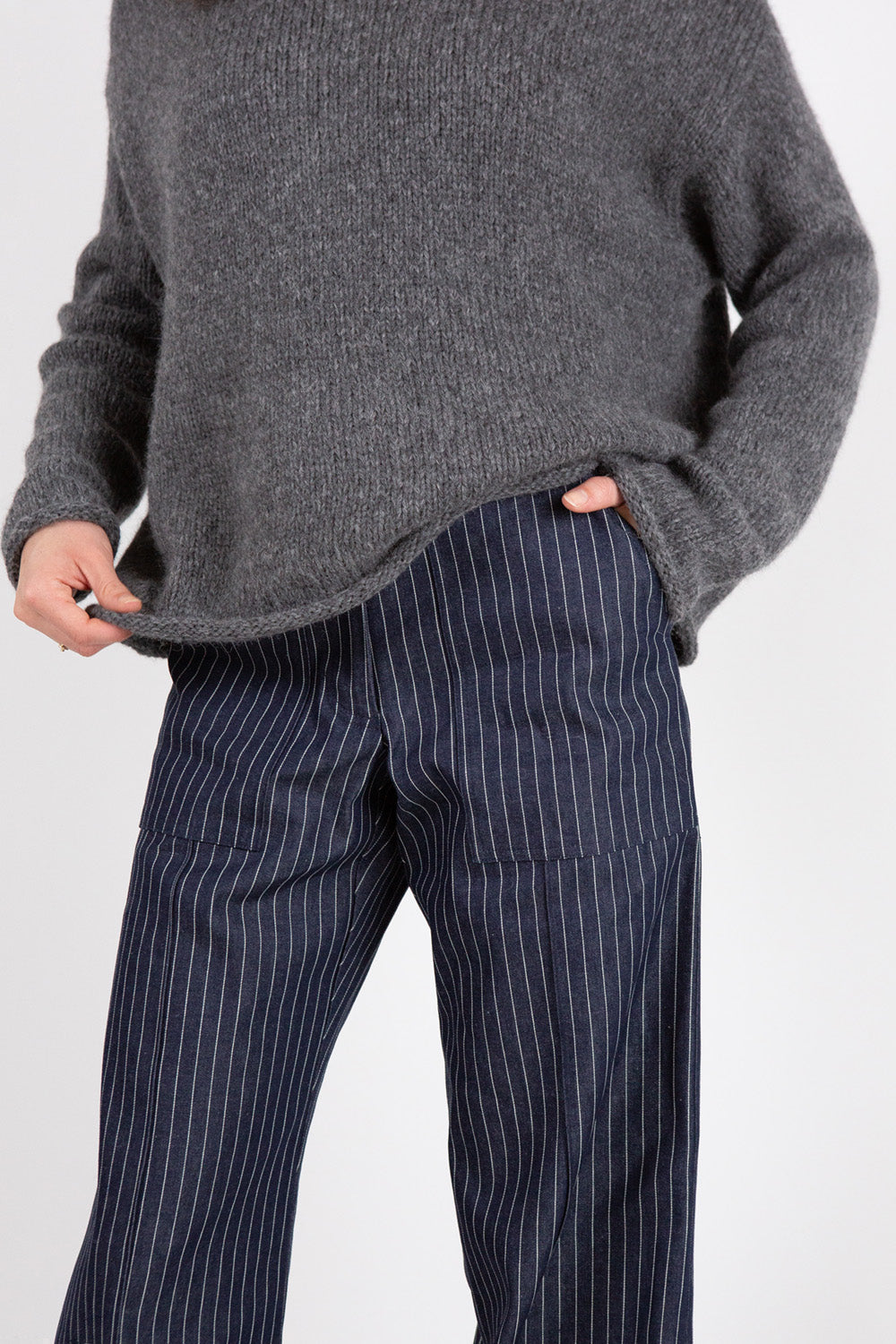 Darby Denim Pant in Indigo Stripe